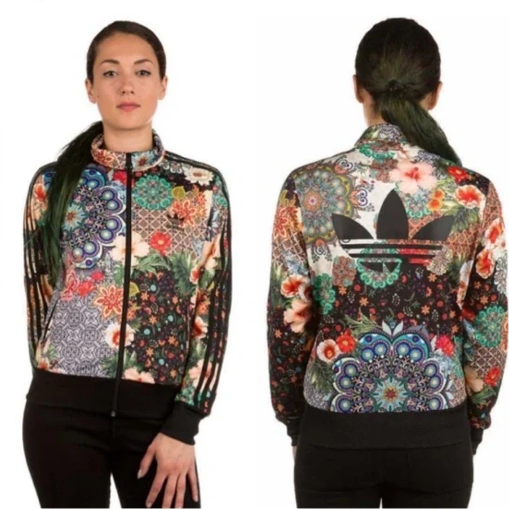 Adidas Originals Jardim Agharta Farm Firebird Floral Track Jacket Black Sz S - Picture 3 of 11